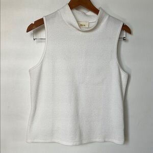 Maeve by Anthropologie White Mock Neck Tank Top